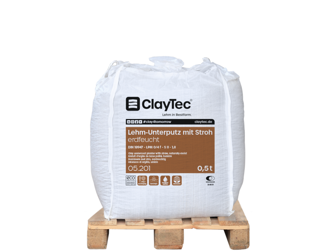 05.201 Lehm-Unterputz mit Stroh ef 0,5T