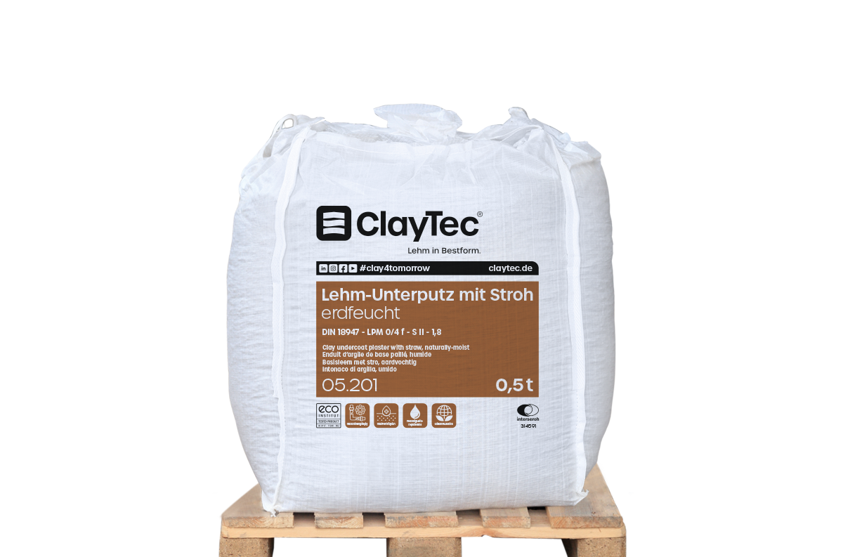 05.201 Lehm-Unterputz mit Stroh ef 0,5T